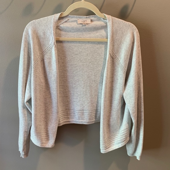 LOFT Sweaters - NWOT Loft Outlet Oatmeal Cardi Sz LG